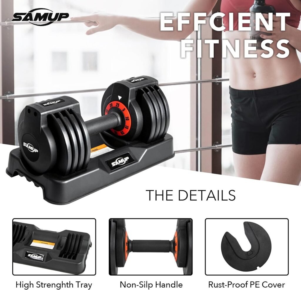 Lituuer 25/55 Lbs Pair Adjustable Dumbbell Set, Fast Adjust...