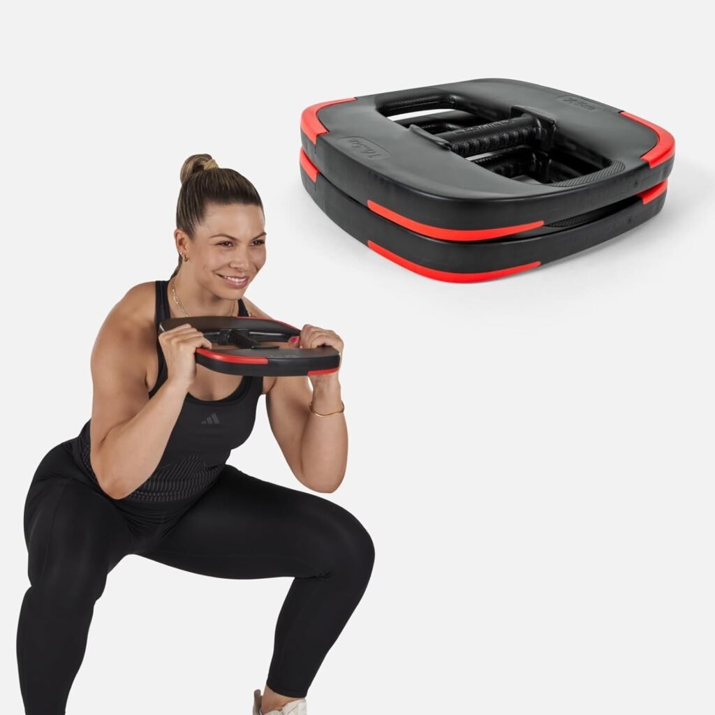 Les Mills™ Dual Purpose 16.5 lbs Ergonomic Free Weights for Women at Home Workout Equipment, Workout Weights Plates, Hand Weights for Women and Men for Total Body Workouts