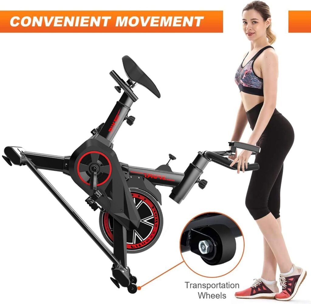 Home Exercise Bike Adjustable Resistance Indoor Exercise Bike Stationary Exercise Bike LCD Display Adjustable Handlebars  Seat Fitness Racing Bike for Home  Gym Use