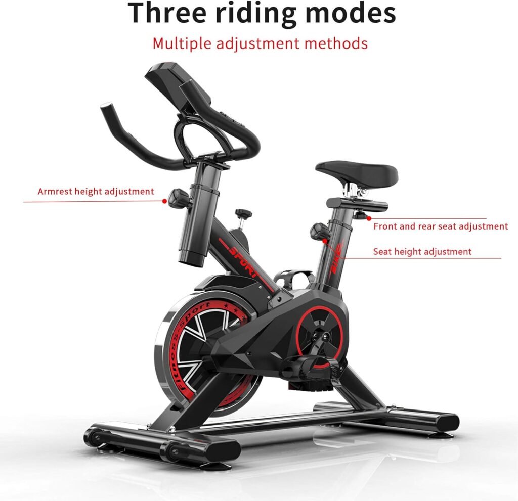 Home Exercise Bike Adjustable Resistance Indoor Exercise Bike Stationary Exercise Bike LCD Display Adjustable Handlebars  Seat Fitness Racing Bike for Home  Gym Use