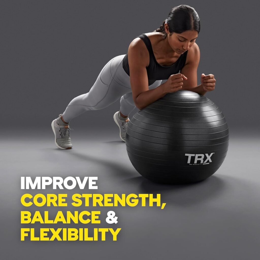 TRX Training Stability Ball, Balance Ball for Exercise, Workout Ball for Improving Posture and Core Strength, Yoga Ball for Gym