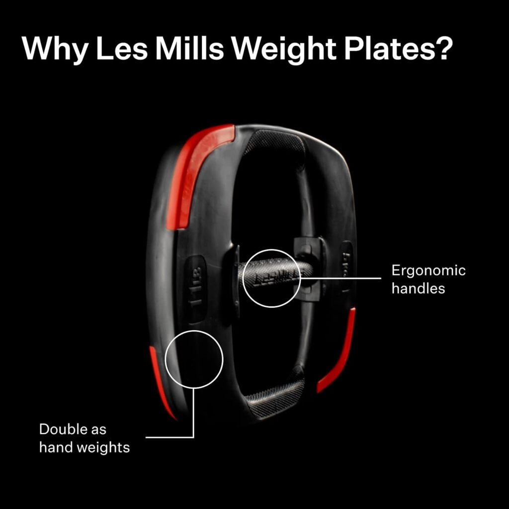 Les Mills™ Dual Purpose 8.2 lbs Ergonomic Free Weights for Women at Home Workout Equipment, Workout Weights Plates, Hand Weights for Women and Men for Total Body Workouts