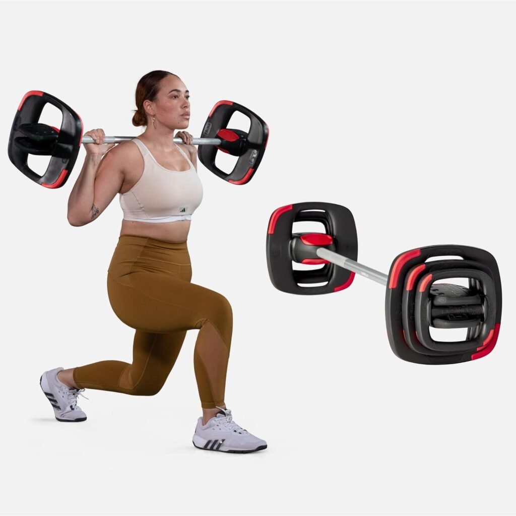 Les Mills™ SMARTBAR™ And Weight Plate Set Exercise Bundle for Total Body Workouts